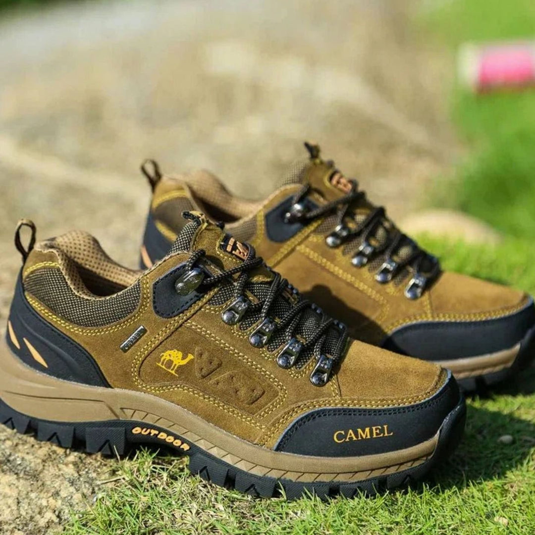 Men's Waterproof Low-Cut Suede Hiking Shoes Outdoor Trail Sneakers