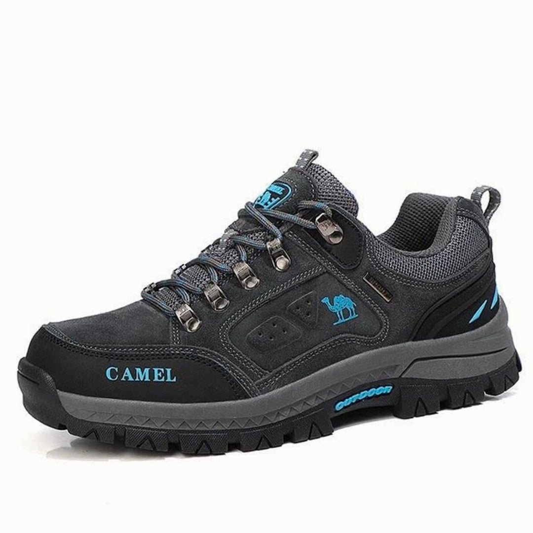 Men's Waterproof Low-Cut Suede Hiking Shoes Outdoor Trail Sneakers - Light Grey