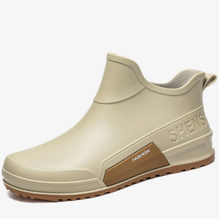 Men's Waterproof Rubber Slip-On Chelsea Ankle Boots Non-Slip Sole