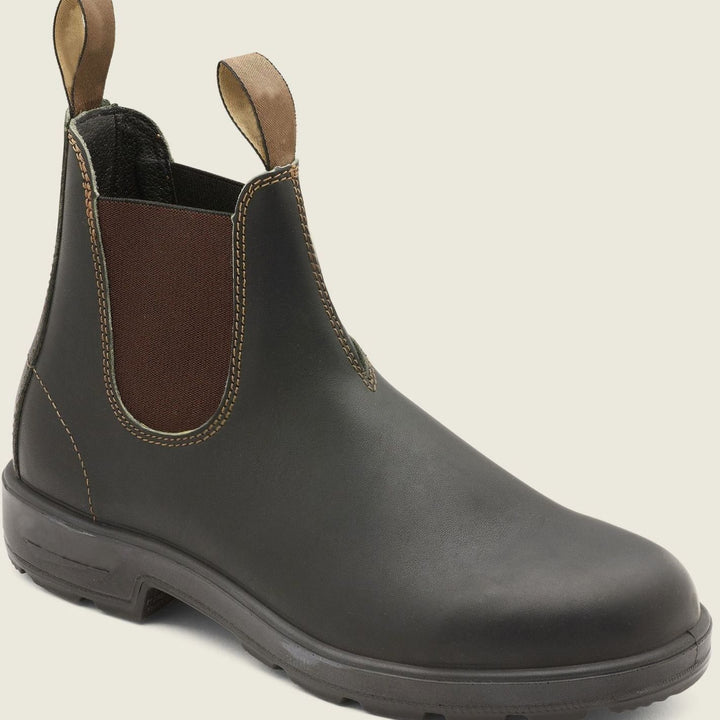 Men's Waterproof Slip-On Leather Chelsea Boots - Black Brown