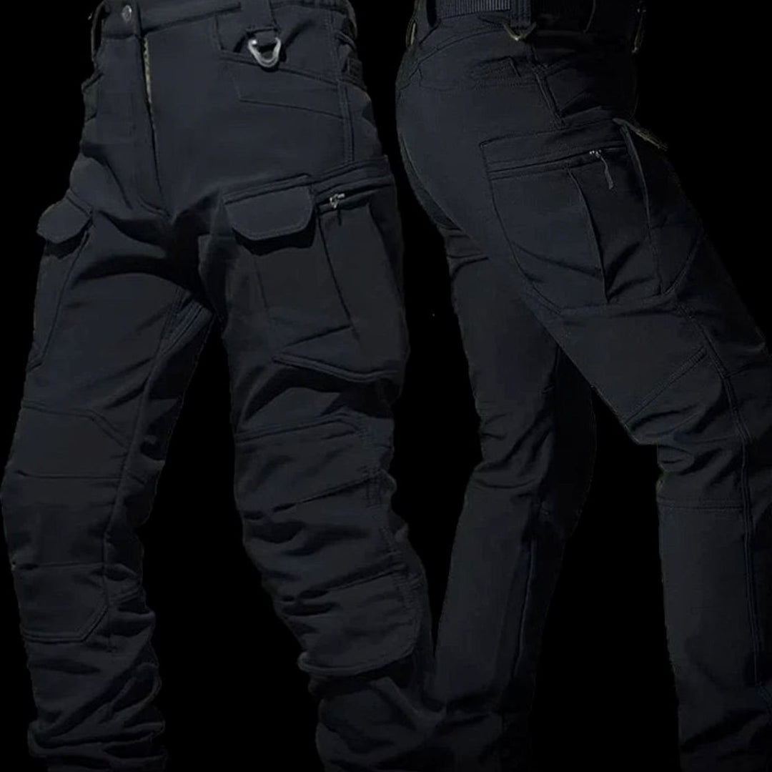 Men's Waterproof Thermal Hooded Tactical Jacket Pants Set - Black Pants Only
