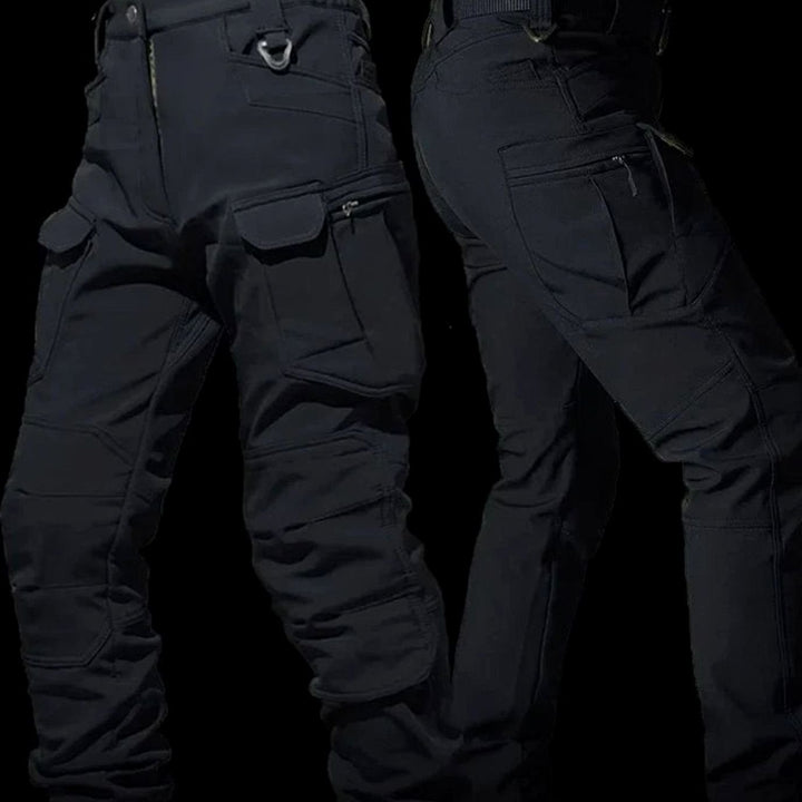 Men's Waterproof Thermal Hooded Tactical Jacket Pants Set - Black Pants Only