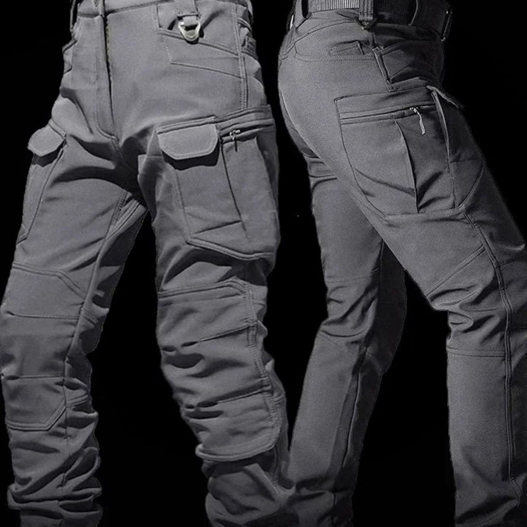 Men's Waterproof Thermal Hooded Tactical Jacket Pants Set - Gray Pants Only