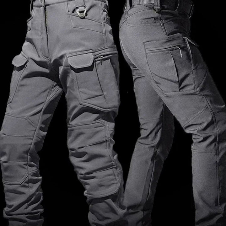 Men's Waterproof Thermal Hooded Tactical Jacket Pants Set - Gray Pants Only