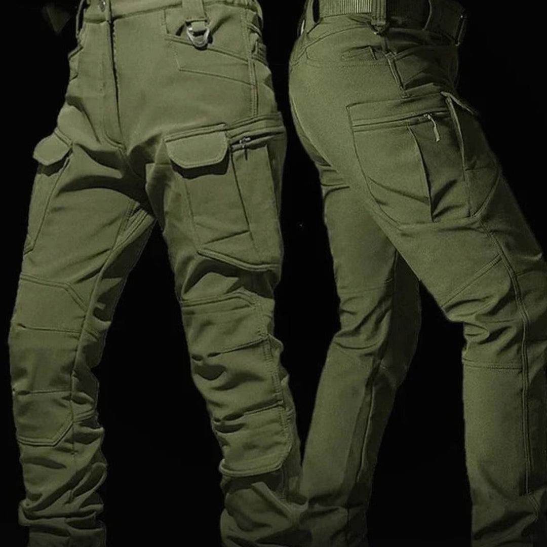 Men's Waterproof Thermal Hooded Tactical Jacket Pants Set - Green Pants Only
