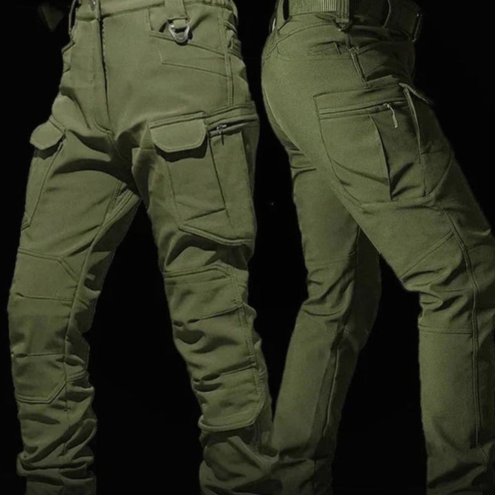 Men's Waterproof Thermal Hooded Tactical Jacket Pants Set - Green Pants Only