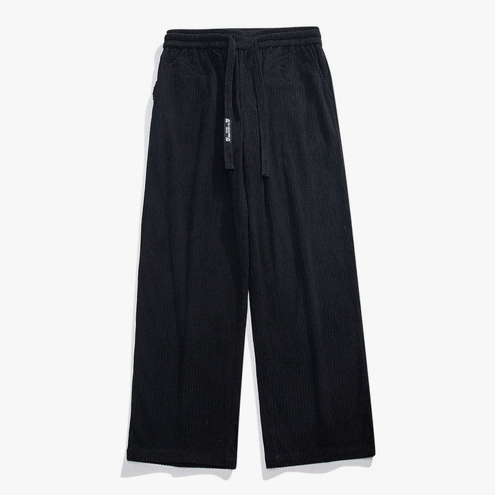 Men's Wide-Leg Striped Drawstring Chino Pants
