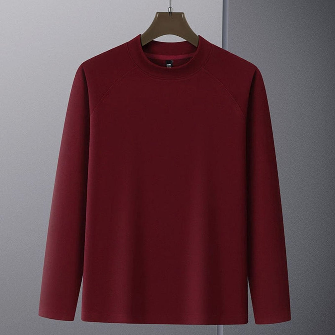 Men's Wool Blend Raglan Sleeve Mockneck Sweater