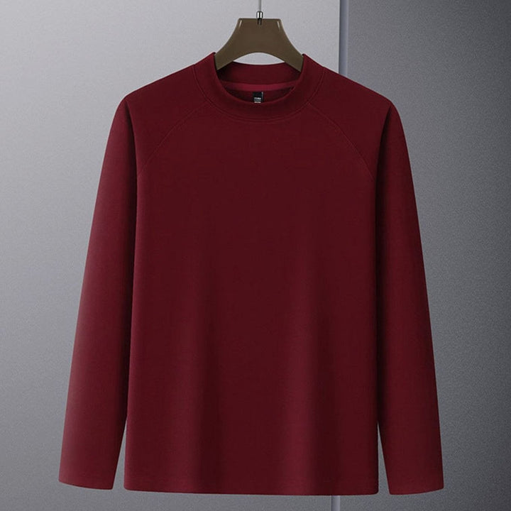 Men's Wool Blend Raglan Sleeve Mockneck Sweater