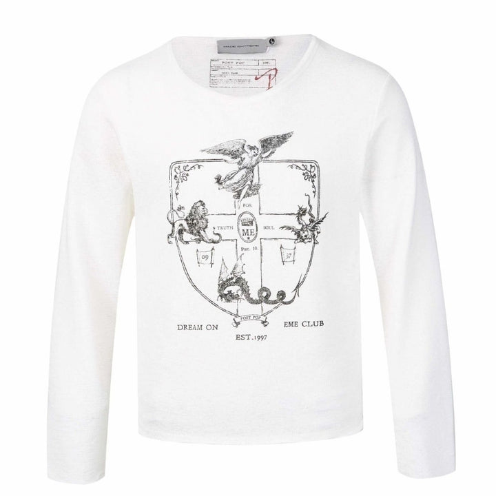 Unisex Crewneck Long-Sleeve Fine Knit Graphic Tee