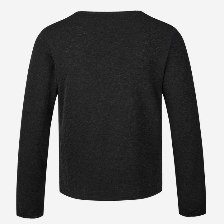 Unisex Crewneck Long-Sleeve Fine Knit Graphic Tee