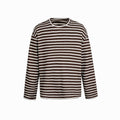 Evelyn | Unisex Oversized Striped Crewneck Long-Sleeve Knit Top