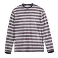 Alexander | Unisex Striped Fine-Knit Long-Sleeve Crewneck Sweater, Gray