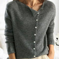 Amelia | Women's Asymmetric Button-Front Knit Cardigan Sweater