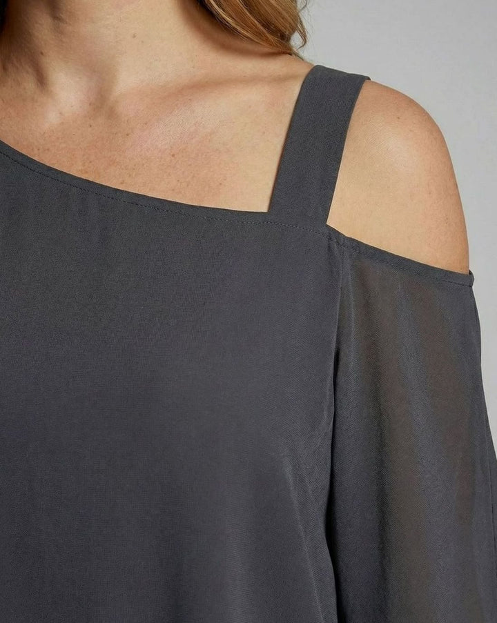 Women's Asymmetric Layered Chiffon Wide-Leg Jumpsuit Set