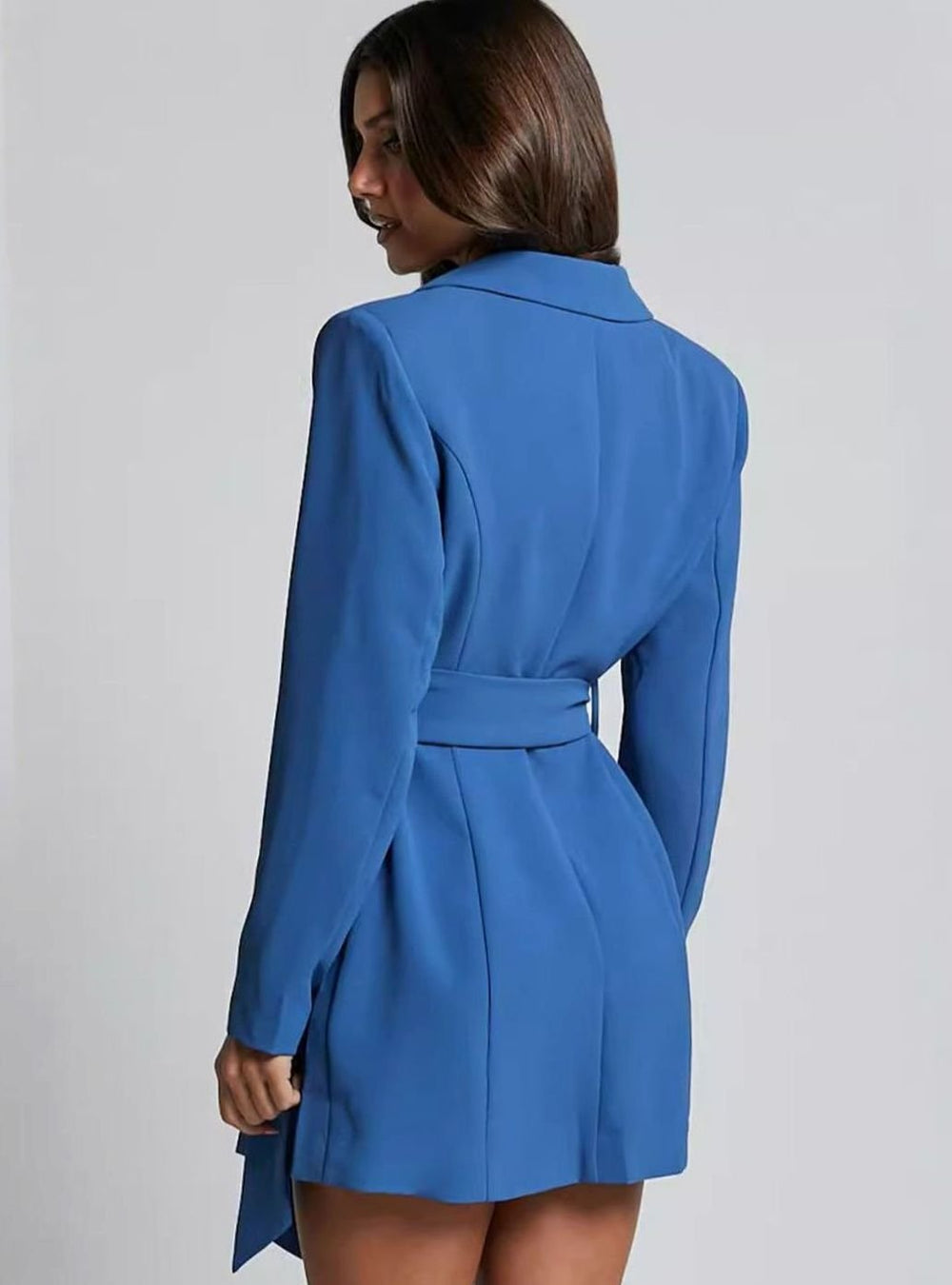 Women's Belted Double-Breasted Blazer Mini Dress