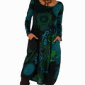 Aria | Women's Boho Long Sleeve Midi Dress Pockets Relaxed Fit