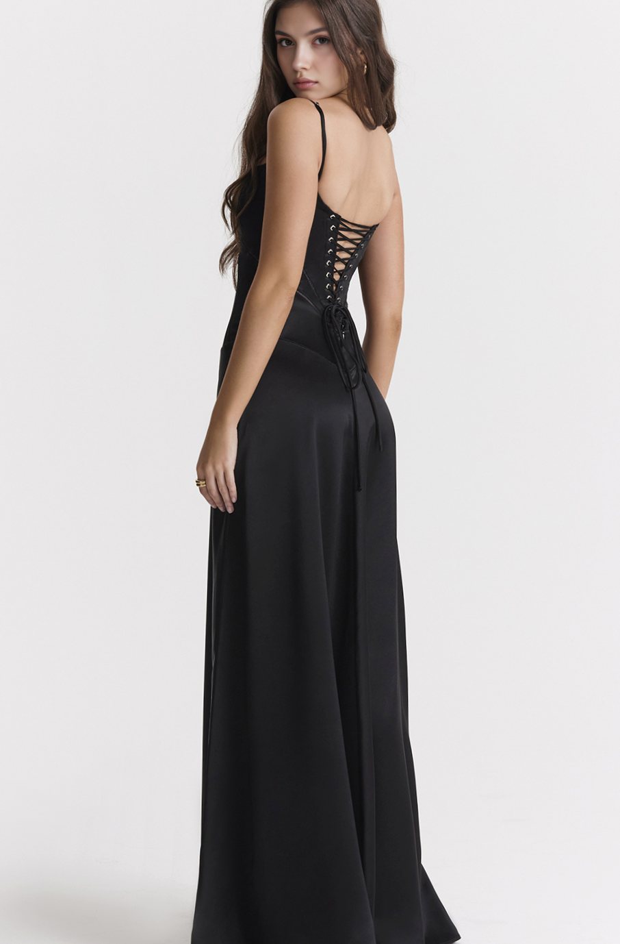 Women's Bridal Corset Gown Spaghetti-Strap Maxi Dress