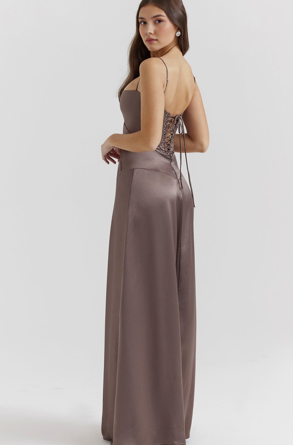 Women's Bridal Corset Gown Spaghetti-Strap Maxi Dress