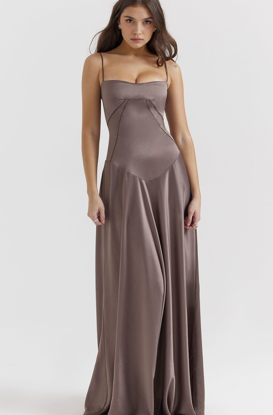 Women's Bridal Corset Gown Spaghetti-Strap Maxi Dress