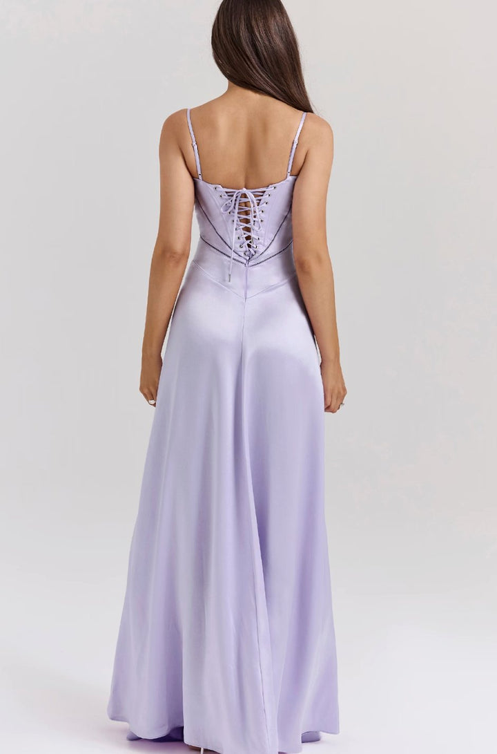 Women's Bridal Corset Gown Spaghetti-Strap Maxi Dress