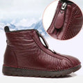 Charlotte | Women's Burgundy Ankle Boots Fleece-Lined Non-Slip Winter Booties