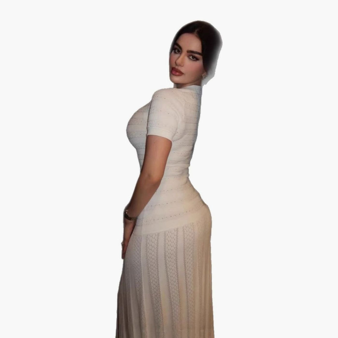 Women's Button-Front Textured Knit Midi Dress