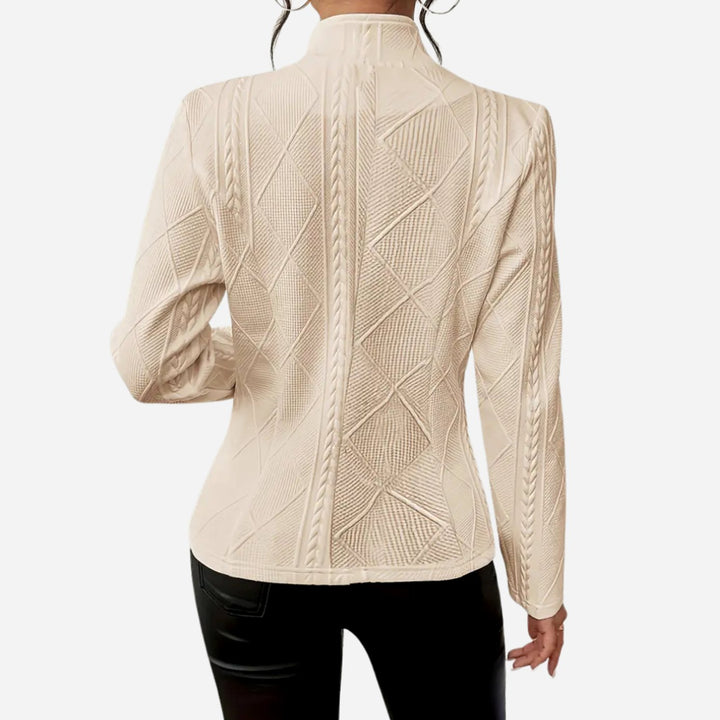 Women's Cable-Knit Textured Button-Front Blazer Jacket
