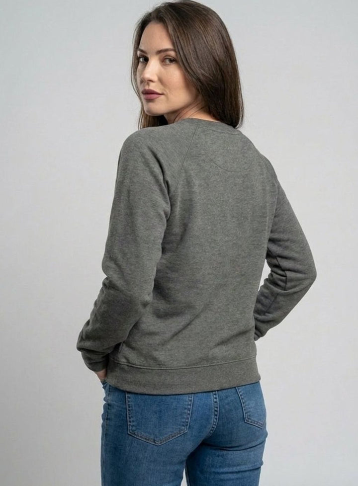 Women's Casual Crewneck Cotton Blend Pullover Sweatshirt