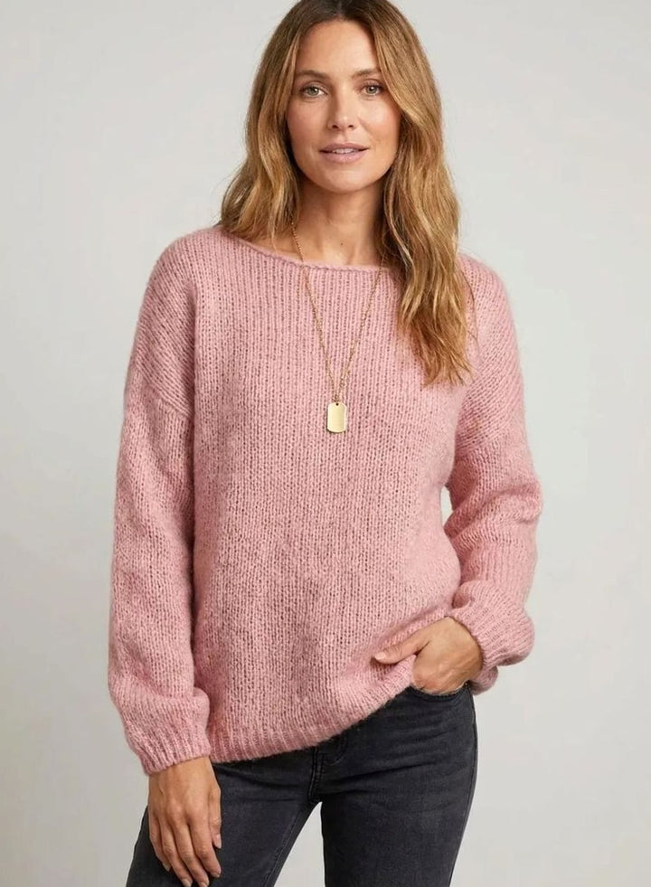 Women's Chunky Knit Mohair-Blend Relaxed Pullover Sweater