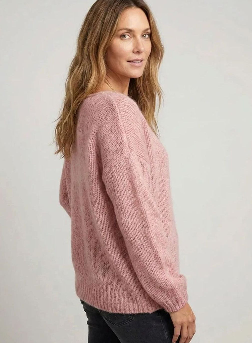 Women's Chunky Knit Mohair-Blend Relaxed Pullover Sweater