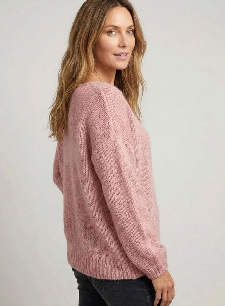 Women's Chunky Knit Mohair-Blend Relaxed Pullover Sweater