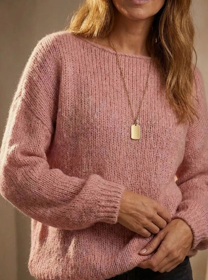 Women's Chunky Knit Mohair-Blend Relaxed Pullover Sweater