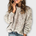 Camila | Women's Chunky Knit Speckled Oversized Pullover Sweater