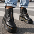 Harper | Women's Chunky Platform Lace-Panel Front-Zip Ankle Boots