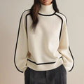 Harper | Women's Contrast-Trim Turtleneck Knit Sweater