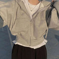 Olivia | Women's Cropped Oversized Fleece Full-Zip Drawstring Hoodie