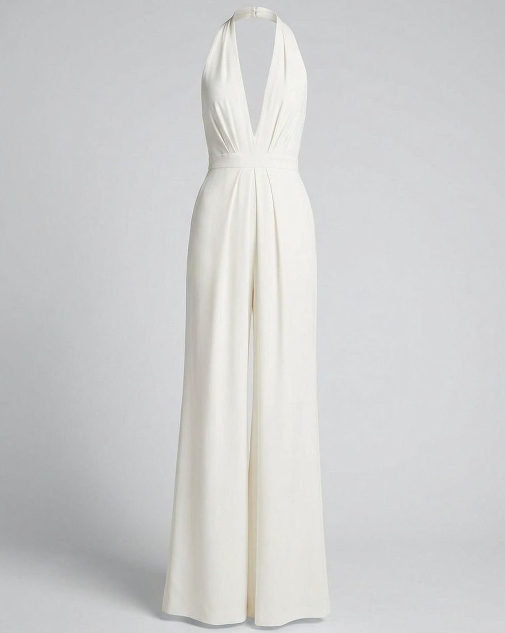 Women's Deep V-Neck Halter Wide-Leg Jumpsuit