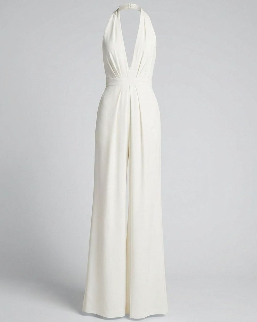 Women's Deep V-Neck Halter Wide-Leg Jumpsuit