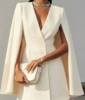 Mia | Women's Double-Breasted Cape-Sleeve Mini Blazer Dress