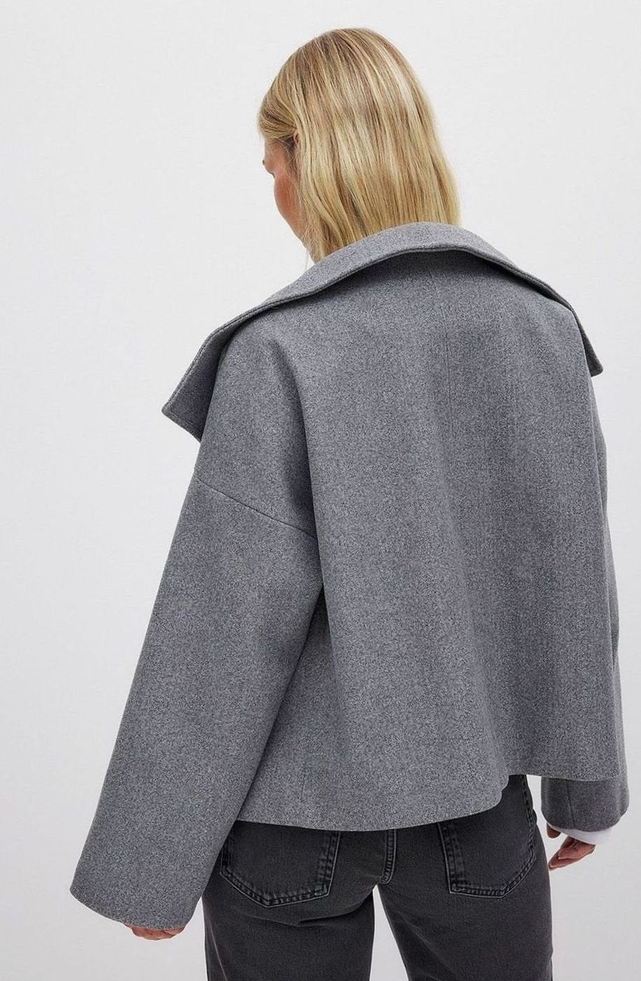 Women's Double-Breasted Short Wool-Look Coat