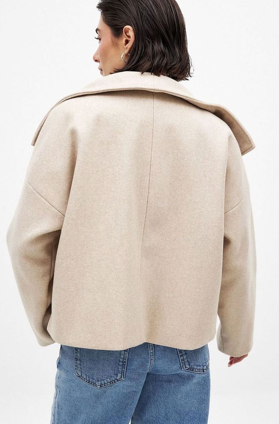 Women's Double-Breasted Short Wool-Look Coat