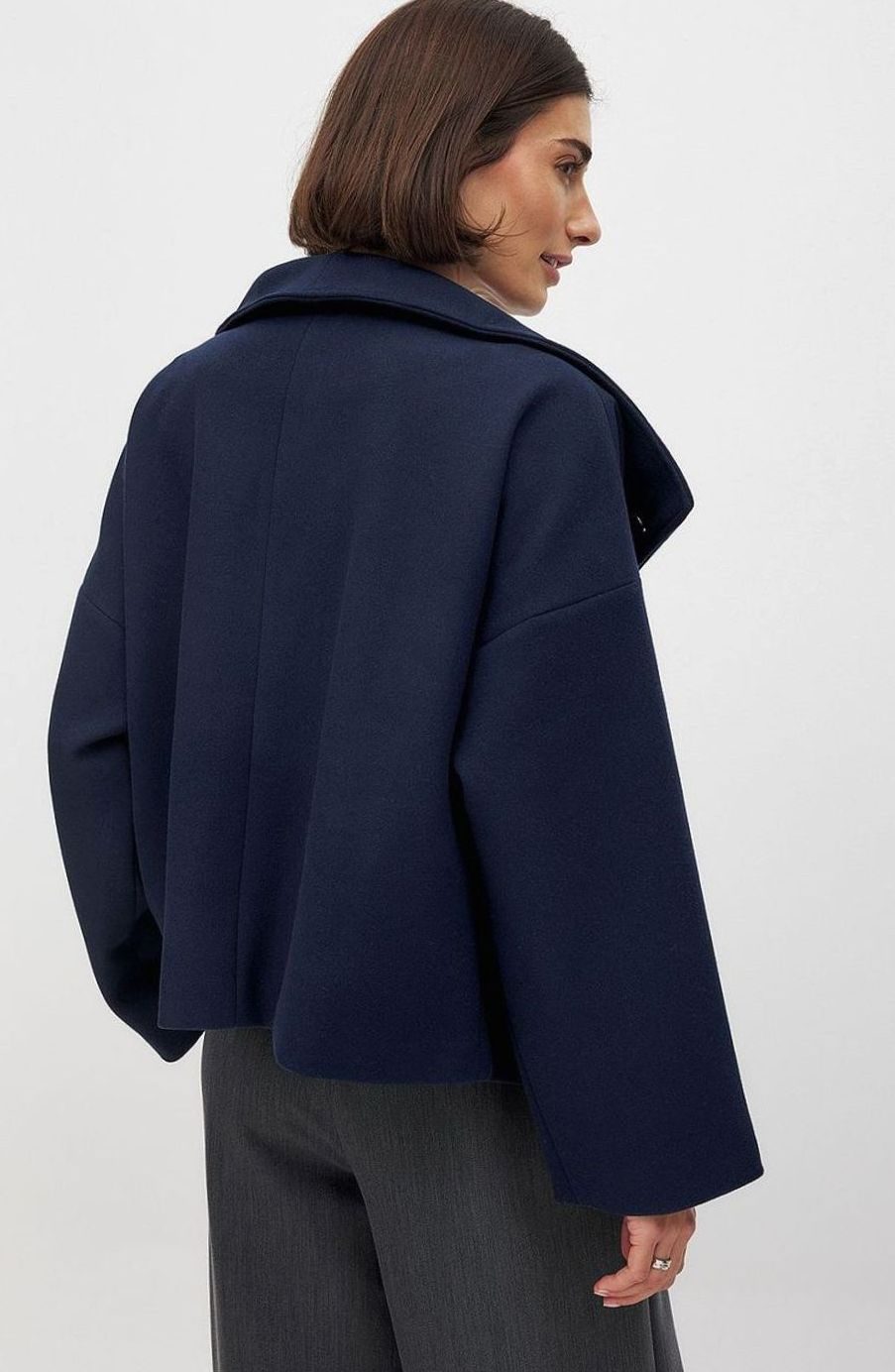 Women's Double-Breasted Short Wool-Look Coat