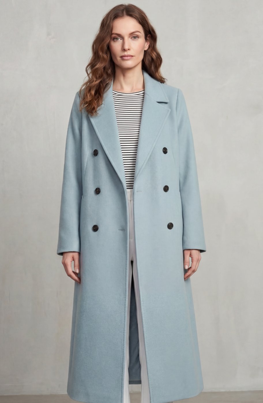 Women's Double-Breasted Wool Blend Long Maxi Coat