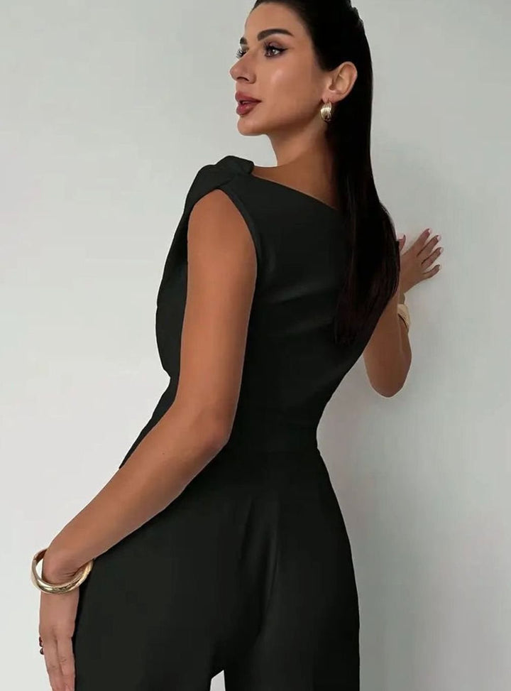 Women's Elegant Off-the-Shoulder Draped Sleeveless Top
