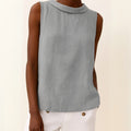 Luna | Women's Elegant Sleeveless Blouse Folded Collar Top