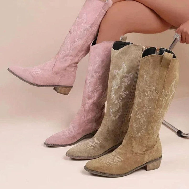 Women's Embroidered Western Cowboy Knee-High Boots
