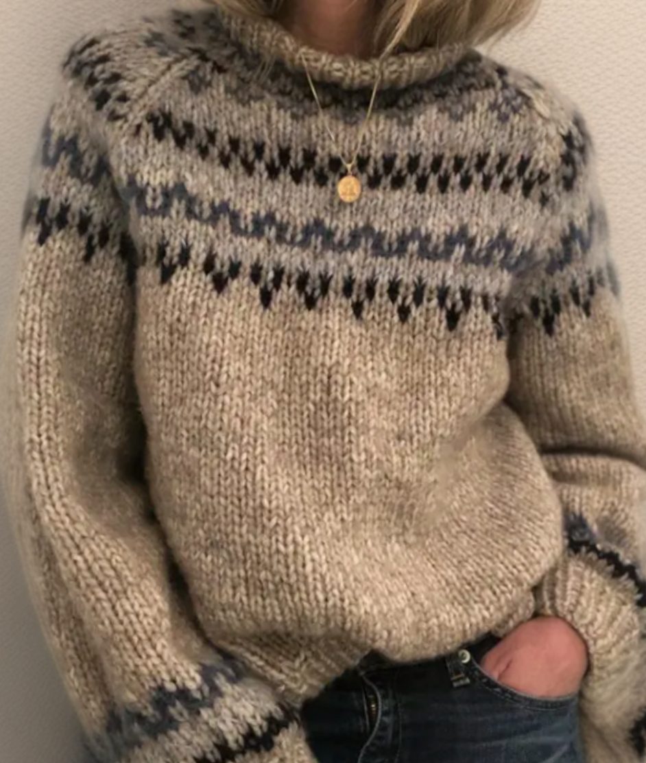 Women's Fair Isle Chunky Knit Crewneck Sweater