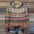 Camila | Women's Fair Isle Hooded Knit Sweater Ethnic Boho Print