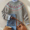 Luna | Women's Fair Isle Knit Oversized Crew-Neck Sweater